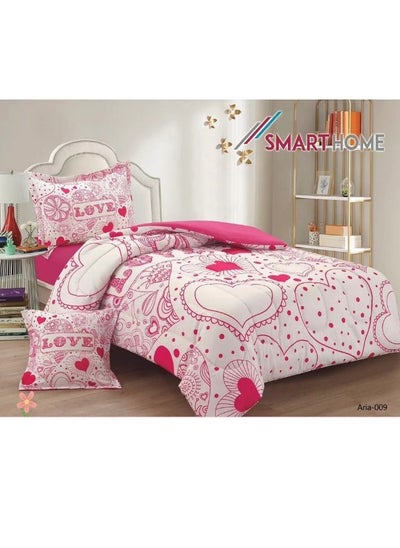 Buy Children's Bedding And Quilt Set With Medium Filling, Consisting Of 4 Pieces, Reversible Elastic Sheet, Size 170x230 Cm, For Boys And Girls in Saudi Arabia