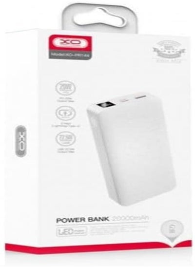 اشتري Xo Pr144 Pd20W+Qc22.5W Fast Charging Power Bank 20000Mah-White في مصر