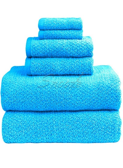 Buy Set of 6 towels Different sizes Dark terquaze in Egypt