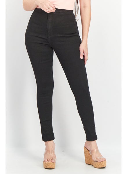 Buy Women Tall Skinny Fit Stretchable Denim Jeans, Black in UAE