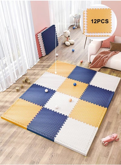 اشتري 12 Pcs Toddler Crawling Mat Baby Play Mat Home Living Room Bedroom Puzzle Foam Carpet في الامارات