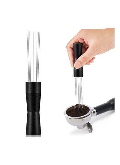 اشتري Espresso Stirrer Needle WDT Distribution Tool Prong Coffee Distributor Anodized Aluminum Handle (Black) في الامارات