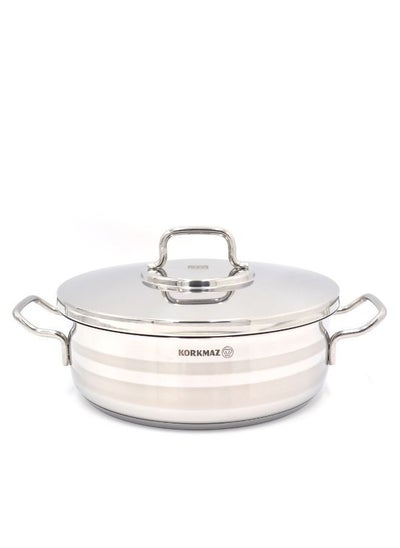 Buy Korkmaz Astra2 Low Casserole 24X8 Cm / 3.5 Ltr in UAE