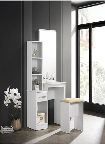 Buy Kulltorp 2-Piece Plus Dresser With Mirror And Stool Set 79.5x163x39.5 cm in Saudi Arabia