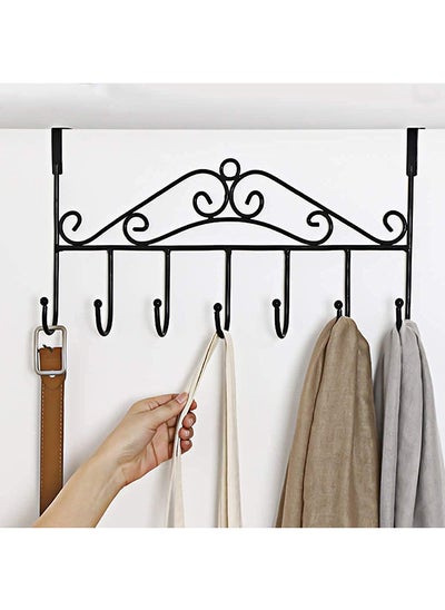 اشتري Metal Door 7 Hook Hanger (Black) في مصر