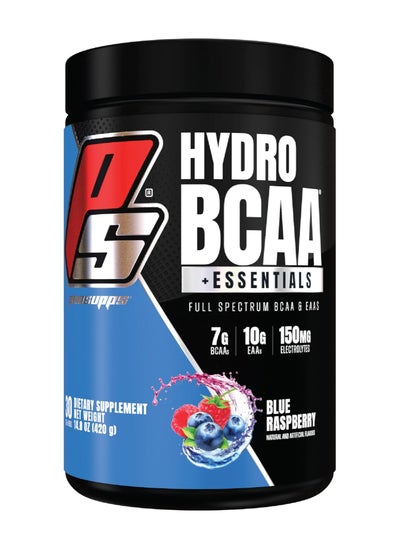 اشتري مسحوق HydroBCAA Essentials BCAA - مشروب ما قبل التمرين وبعد التمرين مع مسحوق الأحماض الأمينية EAAs لاستعادة العضلات والطاقة وفقدان الدهون والترطيب (التوت الأزرق، 30 حصة) في السعودية