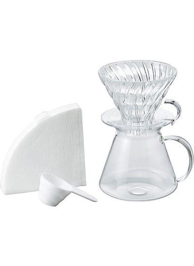 Buy "Simply V60 Glass Brewing Kit, 600ml, S-VGBK-02-T, Coffee Maker in UAE