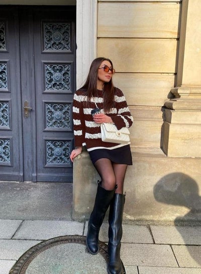 Buy Crew neck braided knit in Egypt