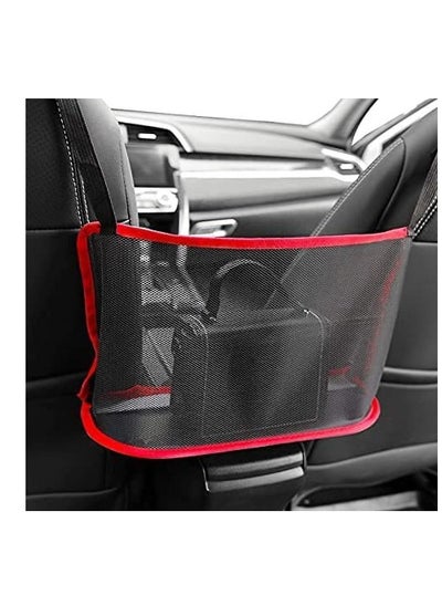 Buy Car Net Pocket Handbag Holder Between Seats, Car Storage Netting Pouch for Purse Storage Phone Documents Pocket, Large Capacity Car Net Bag Barrier of Back Seat Pet Kids Helps To Safe Driving in UAE