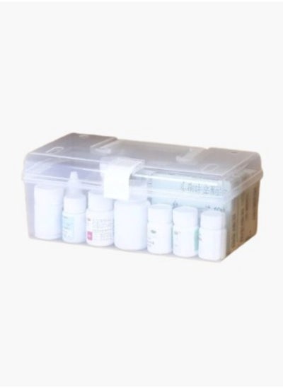 Buy Clear Premium Plastic Medicine Storage Box with Secure Handle Lock in UAE