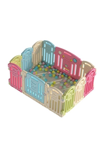 اشتري Baby Playpen Kids Activity Centre Safety Play Yard Home Indoor Outdoor New Pen (Multicolour, Classic Set 14 Panel) في الامارات