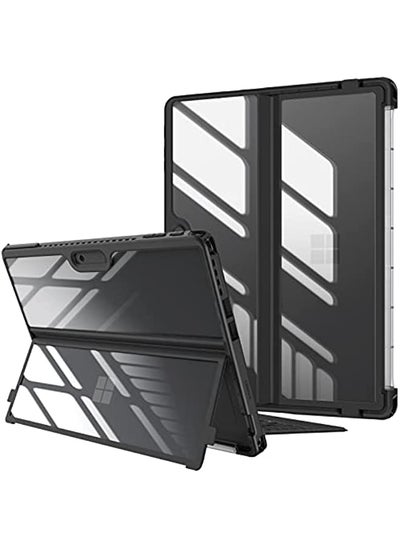 Buy Hard Case for 13 Inch Microsoft Surface Pro 9 / Pro 9 5G (2022 Release) - Shockproof Folio Rugged Cover with Clear Transparent Back Shell Compatible with Type Cover Keyboard, Black in Saudi Arabia