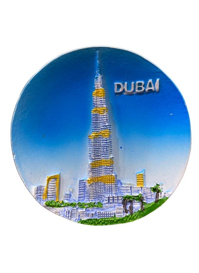 Buy burj khalifa designed round ceramic fridge magnet in UAE