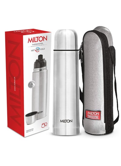 Buy Milton Thermosteel Flip Lid 1000, Double Walled Vacuum Insulated Thermos 1000 ml Silver in Saudi Arabia