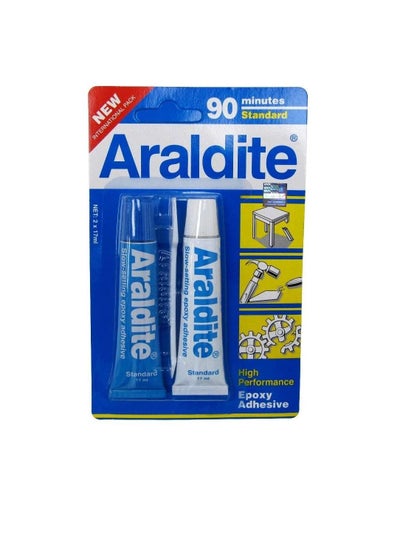 Buy Araldite Epoxy (Blue, 17ml, 2 Tubes) in UAE