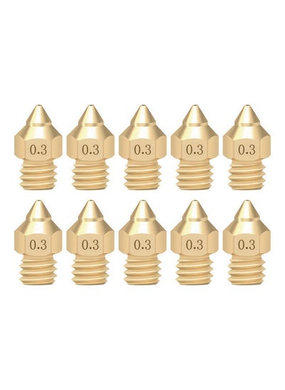 Buy Pack Of 10 TTS Pointed Nozzle For 3D Printer Gold in UAE