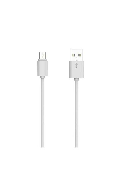 Buy SY-03 Fast Charging Data Cable Micro To USB-A For Android, 1M Length And 2.1A Current Max - White in Egypt