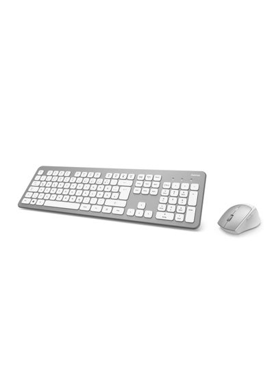 Buy Hama D3182676 "KMW-700" Wireless Keyboard / Mouse Set, silver/white, Gulf in UAE