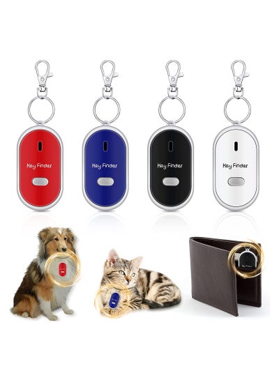 Buy Key Locator Device, Key Finder with Whistle LED Light Remote Sound Control, Pet Keychain Locator for Child Elderly Pet Luggage, 4 Pcs in UAE