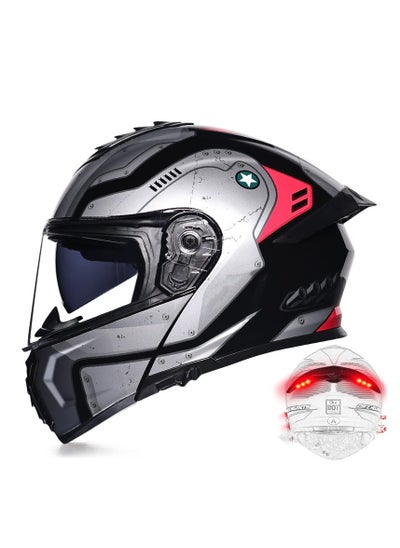 Buy New Double Mirror Helmet Semi Full Cover Four Seasons Motorcycle Helmet in Saudi Arabia