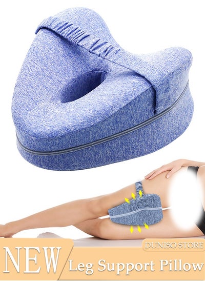 Buy Leg Pillow Ergonomic Side Sleeping Pillows Memory Foam Knee Pillow with Strap for Side Sleeper Leg Support Cushion with Removable and Washable Cover in UAE