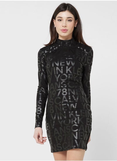 Buy High Neck Printed Bodycon in Saudi Arabia