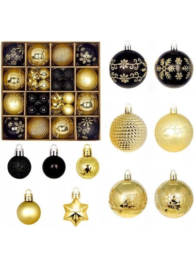 Buy 44Pcs Christmas Ball Ornaments Christmas Baubles Shatterproof Christmas Tree Balls Ornaments Hanging Decoration Assorted Ornament in UAE