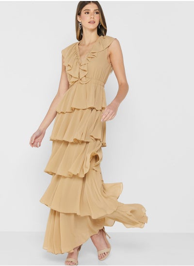 Buy Ruffled Tiered Hem Dress in UAE