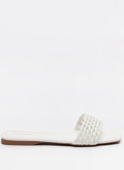 Buy Textured Slip-On Slide Sandals in UAE