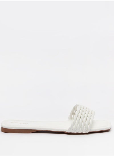 اشتري Textured Slip-On Slide Sandals في الامارات