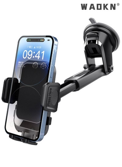 Buy Car Phone Holder for Dashboard/Windshield Mobile Holder for Car with Suction Cup Car Mobile Holder Dashboard Car Mount for Mobile Compatible with iPhone 13/14/15 Pro Max Galaxy S23/S24 Ultra Black in UAE