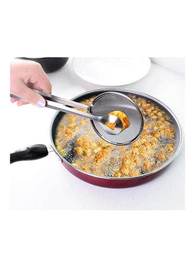 Buy 2 In 1 Food Spoon Strainer Stainless Steel Fried Food Oil Frying Filter Silver in Egypt