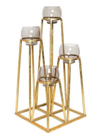 اشتري Rodessa Multi-Tealight Holder, Gold & Clear في الامارات