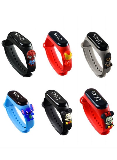 Buy 6 Pcs Kids Water Resistant Digital Watch in Saudi Arabia