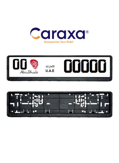 Buy Car Plate Number Holder License Plate Cover Frames 1Set Pair Abu Dhabi Standard Size 53Cm Number Plate in UAE