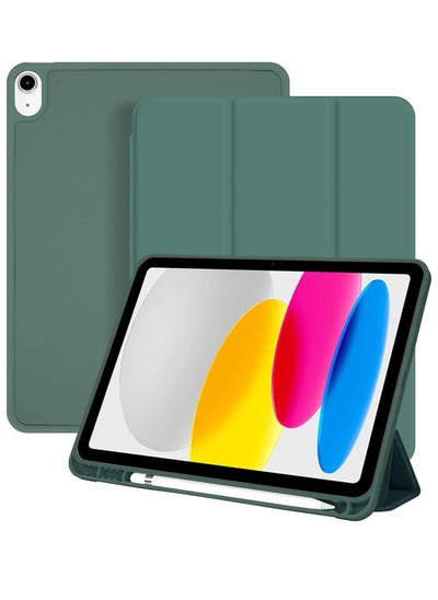 Buy iPad 10th Generation 10.9 inch 2022 Case Flip Cover with Magnetic Closure Auto Wake/Sleep function having Pencil holder Slot in UAE