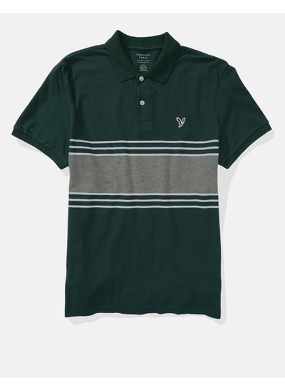 اشتري AE Striped Pique Polo Shirt في السعودية