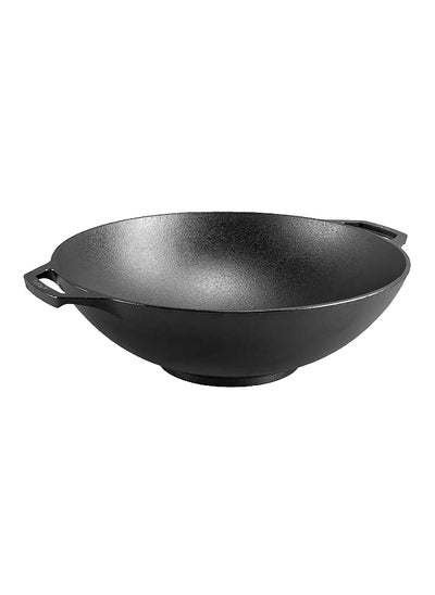 Buy High-Grade Cast Iron Easy Cleaning Wok Black 14 Inch P14W3 in Saudi Arabia