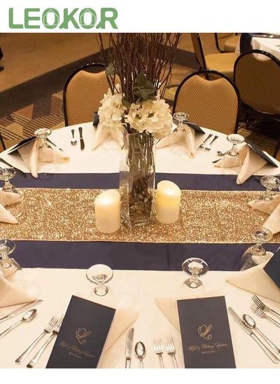 Buy Glitter Gold Table Runners 12*108 Inch in Saudi Arabia