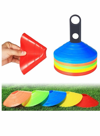 Buy Training Cone, Football Training, Marking Cones, Sports Cones Marking Cones, Training Accessories Marking Discs, for Football Pulleys, 50 Pieces in UAE