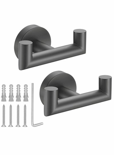  2 Pack Over The Door Hooks Hanger, Sturdy Metal Double