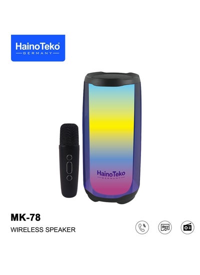 اشتري Haino Teko Germany MK78 Portable Bluetooth Speaker with Wireless Mic Black في الامارات