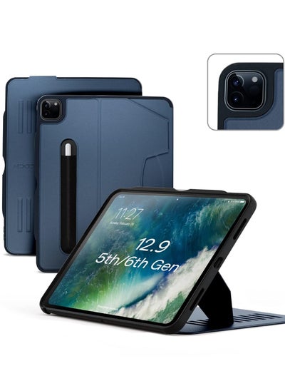 اشتري ZUGU CASE iPad Pro 12.9 Case, Ultra Slim Protective Case/Cover Designed for iPad Pro 12.9-inch (6th Gen, 2022) / (5th Gen, 2021) Wireless Pencil Charging, Convenient Magnetic Stand (Auto Sleep/Wake) في الامارات