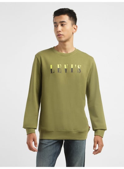 Buy Men's Brand Logo Grey Crew Neck Sweatshirt in Egypt