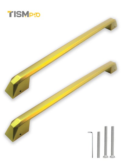 Buy Modern and Sturdy Zinc Door Pull Handle - 450mm Size, Gold Matt Finish - Pack of 2 in Saudi Arabia