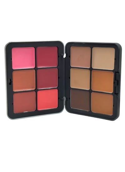 Buy 12 Colors Ultra HD Face Essentials Palette 2 in 1 Blusher and Foundation Palette Compact Cream Powder Blush Cheek Blusher Makeup Palette Face Highlighter Foundation Makeup Palette 06 in UAE