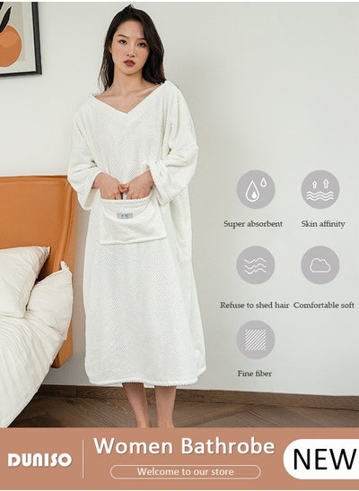 Buy Women's Bathrobe Towel, Hooded Shower Wrap Towel, Dress Bathrobe Waffle Spa Towel Robes, with Hood Quick Dry Lightweight Cover Up, for Spa, Bath and Gym Towel in Saudi Arabia