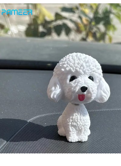 اشتري Cute Teddy Shaking Head Dog Decor Bobble-Head Toys for Car Interior Dashboard Ornament, Dog Cake Topper Doll, Clever Dog Doll Car Dashboard Decoration. في الامارات