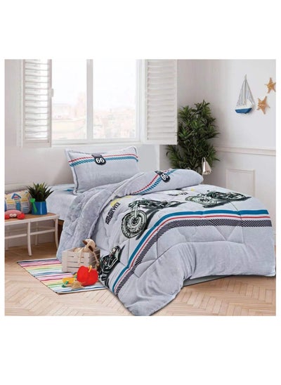 Buy 3-piece winter comforter set with fluffy filling/soft fur/Single Size in Saudi Arabia