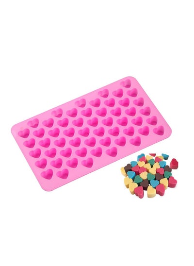 اشتري ECVV 55 Holes Love Heart Shaped Cake Mold, Non-stick Silicone Chocolate Mold for Love Jelly Soap Cube Chocolate Candy Tray Melts Gummy DIY Stackable في الامارات